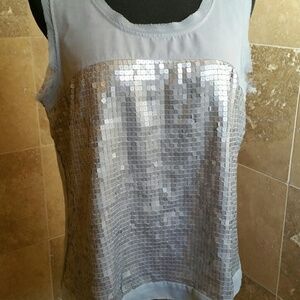 Sharagano Sequined Top